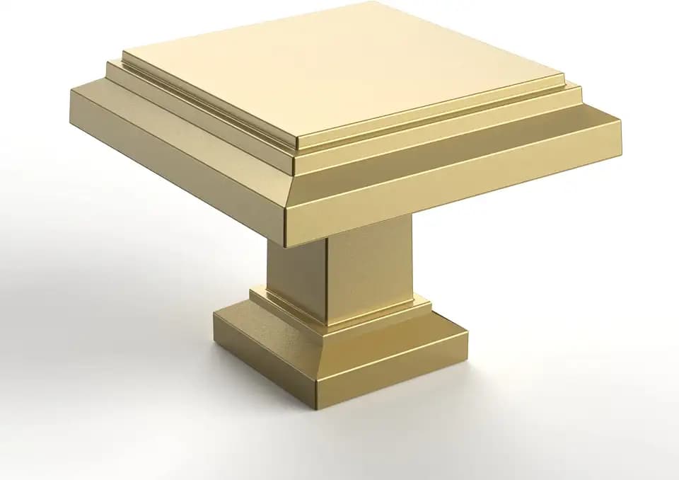Amerdeco 10 Pack Brushed Gold Cabinet Knobs 1.3"
