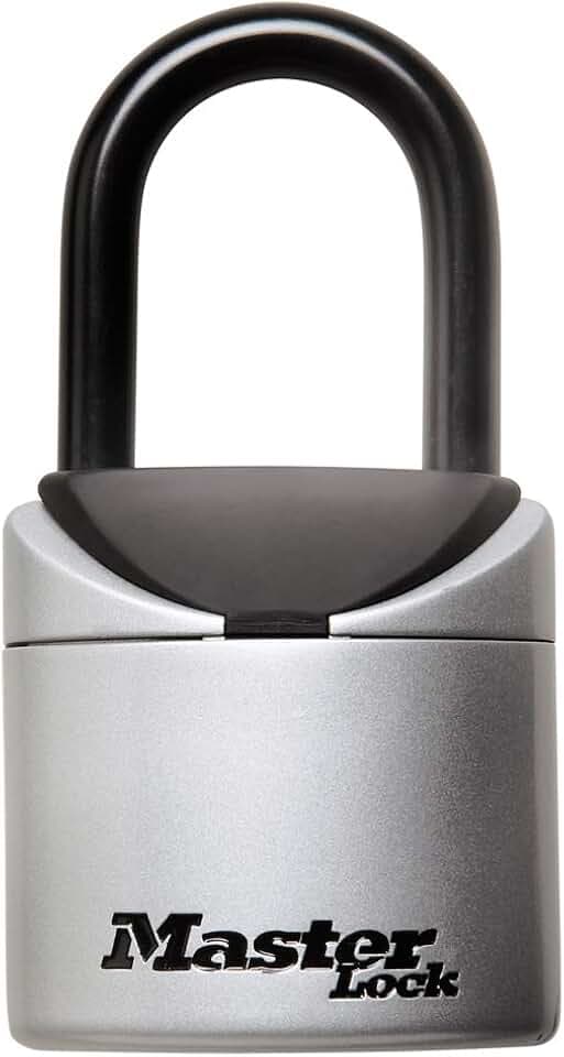 Master Lock Schlosskasten, Set Your Own Combination Tragbarer Schlüsseltresor, 2-3/4 Zoll Breite, 5406D, Schwarz, Grau