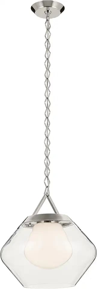 Kichler Nella Pendant Light, Dual Glass, Polished Nickel