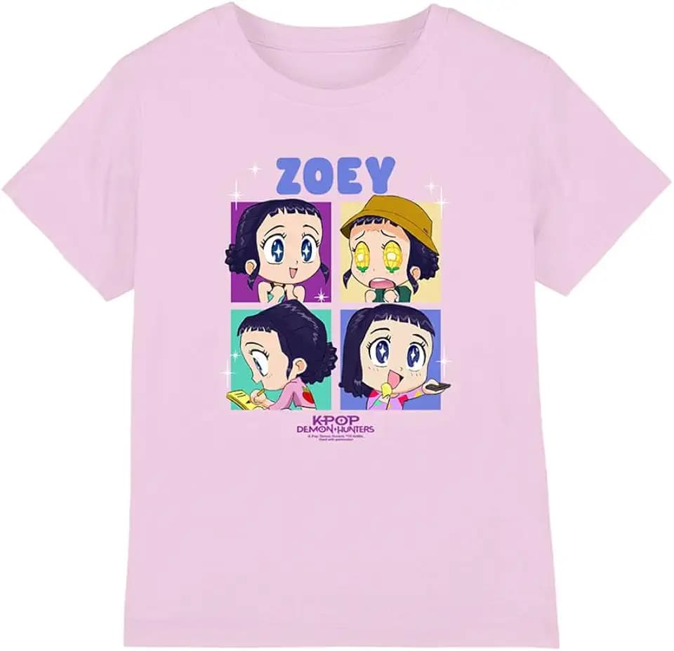 KPop Demon Hunters Unisex Kinder Kpop Demon Hunters - Huntrix Zoey Chibi Boes Kids T Shirt T-Shirt