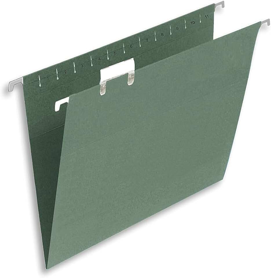 Summit Foolscap Aktenschrank-Hängemappe mit Tabbed, 50 Stück, grüne Ordner