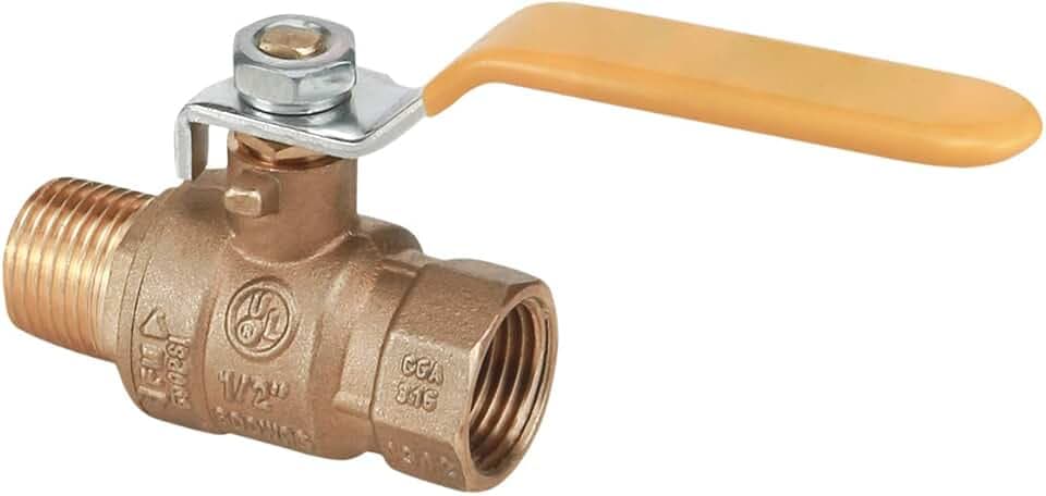 Midline Valve 822MF223 Premium Brass Full Port Ball Valve 1 in. FIP x MIP Connections