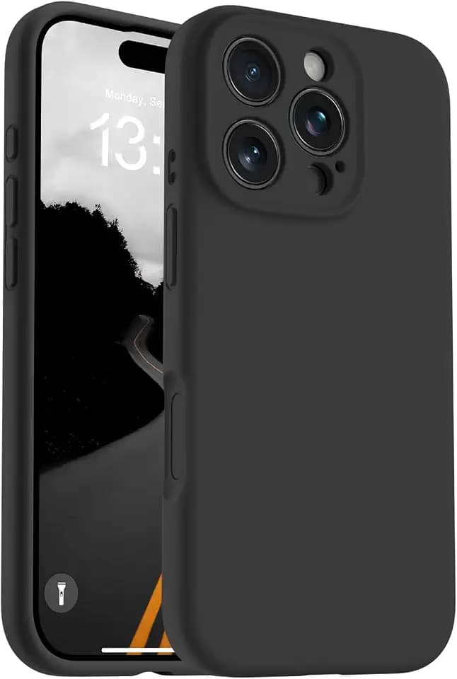 OTOFLY Magnetic for iPhone 16 Pro Case,Compatible with Magsafe,Classic Liquid Silicone Mobile Phone Case,Integrated Camera Control Button,Anti-Scratch Microfiber Lining, Black