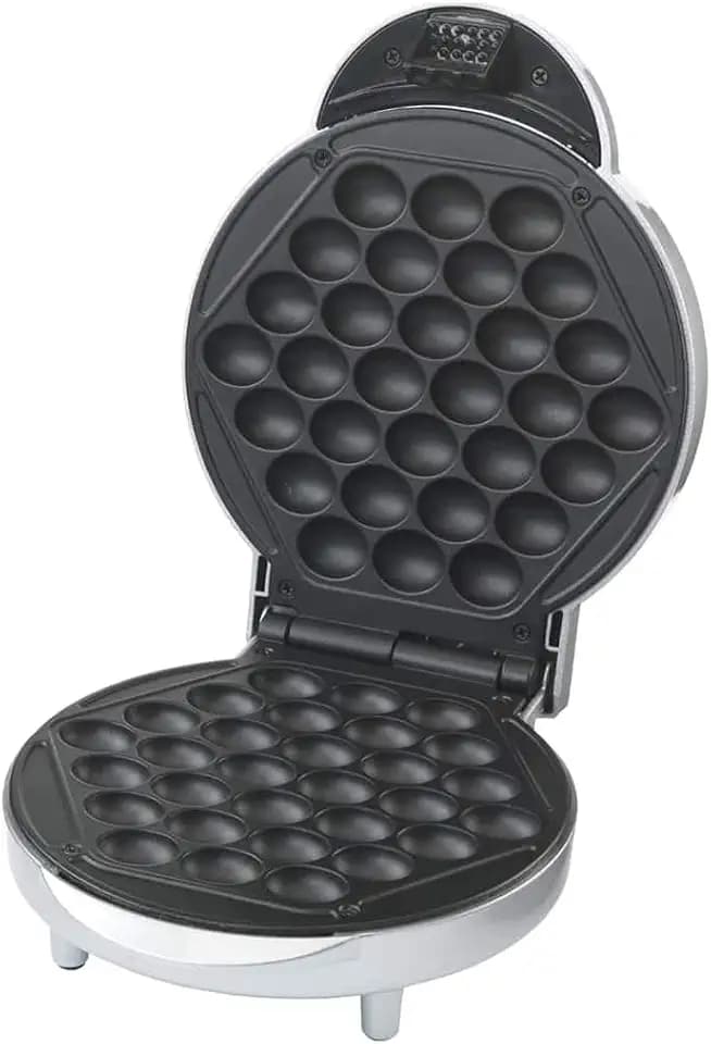 Trebs 99361 Comfortbakery Bubble Waffel Maker - Elektrisches Waffeleisen für Bubble-Waffeln, schnelle und einfache Zubereitung, kompakt, rutschfeste Füße, Antihaftbeschichtung - Schwarz