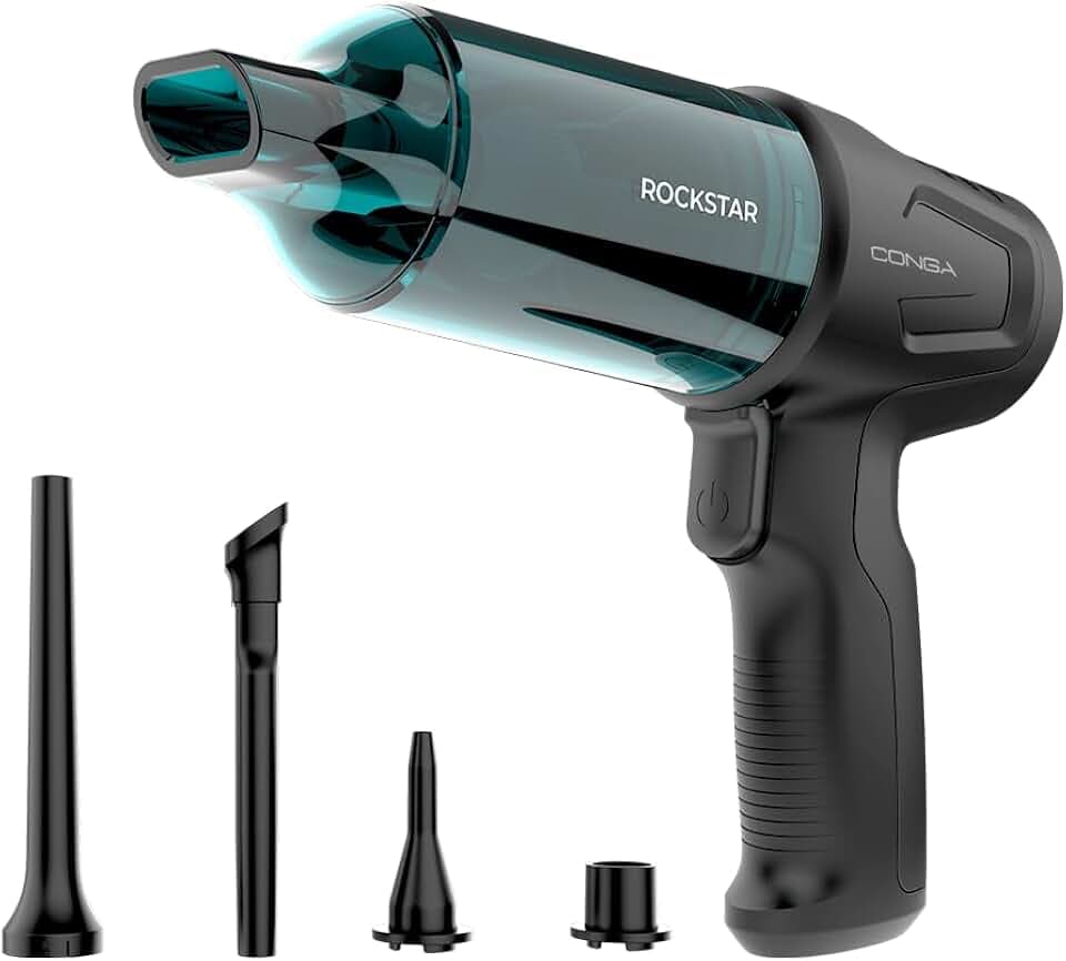 Cecotec Kabelloser Handstaubsauger mit BLDC-Motor Conga Rockstar Micro Hand. 80W, Saugkraft 12kPa, Saug- und Blasfunktion, 2 Modi, 25 Minuten Laufzeit, Zubehörset