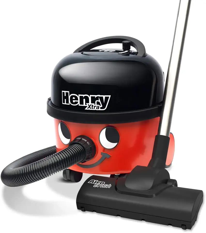 Numatic Henry Xtra HVX160-11 Bodenstaubsauger mit Sonderzubehör | 620 W leiser Motor, 6 L Beutelvolumen, Turbo-Spezialdüse für Teppich & Polster + Parkettdüse, 10 m Kabel | Classic Rot