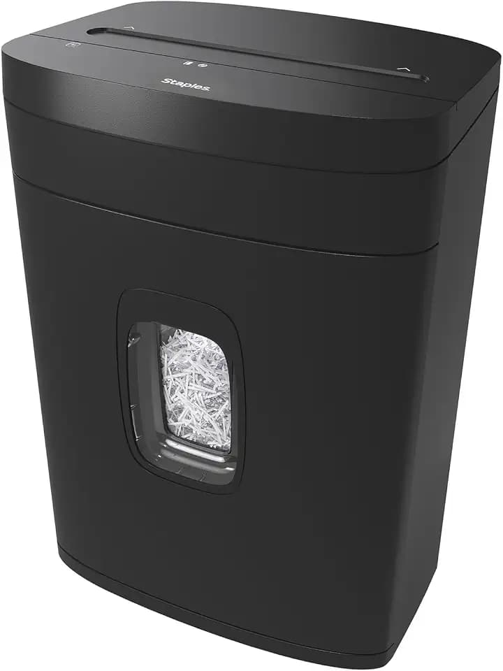 Staples 15-Sheet Cross-Cut Paper Shredder, P-4 Security, Black