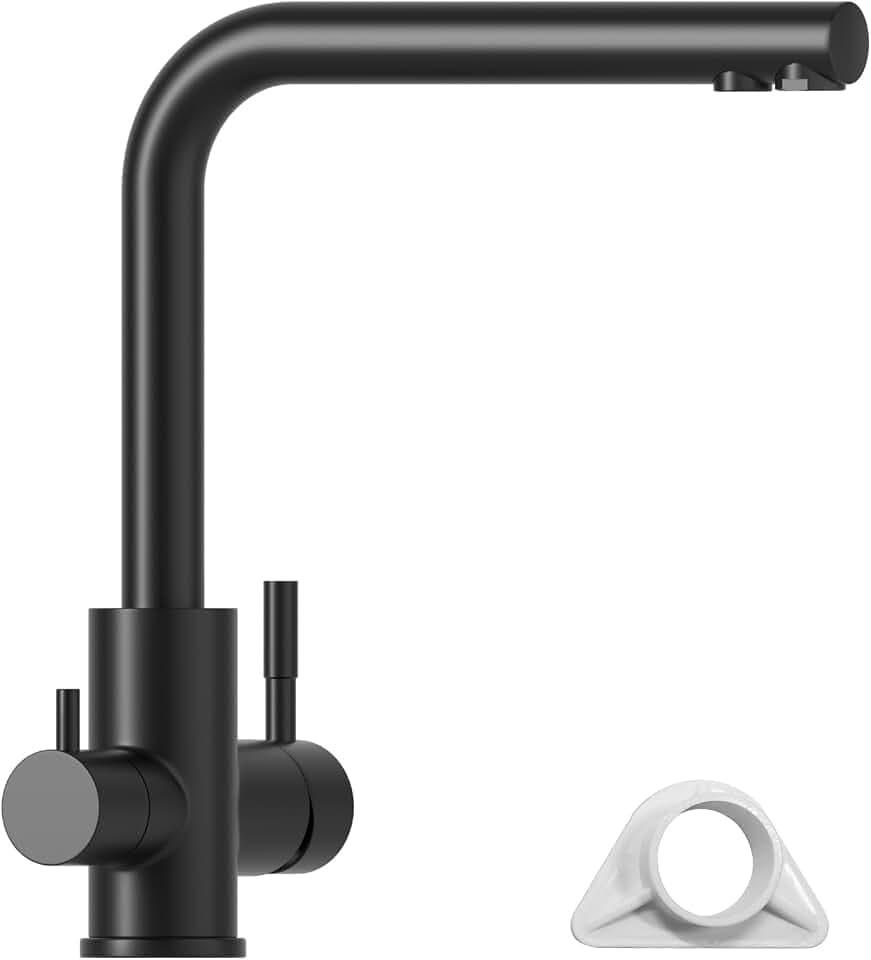 APPASO 3 Wege Wasserhahn, Küchenarmatur 3 Wege 360° Drehbar, Schwarz