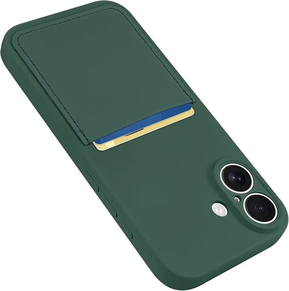Designed for iPhone 17 Case with Card Holder Green
