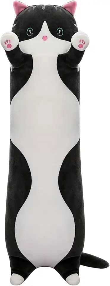 Cute Long Cat Plush Body Pillow, Soft Stuffed Animals 35.4 Inch