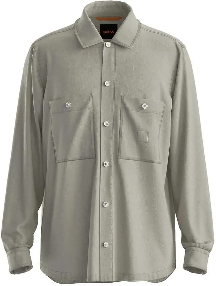 BOSS Herren Locky 2 Oversized-Fit Hemd aus Leinen