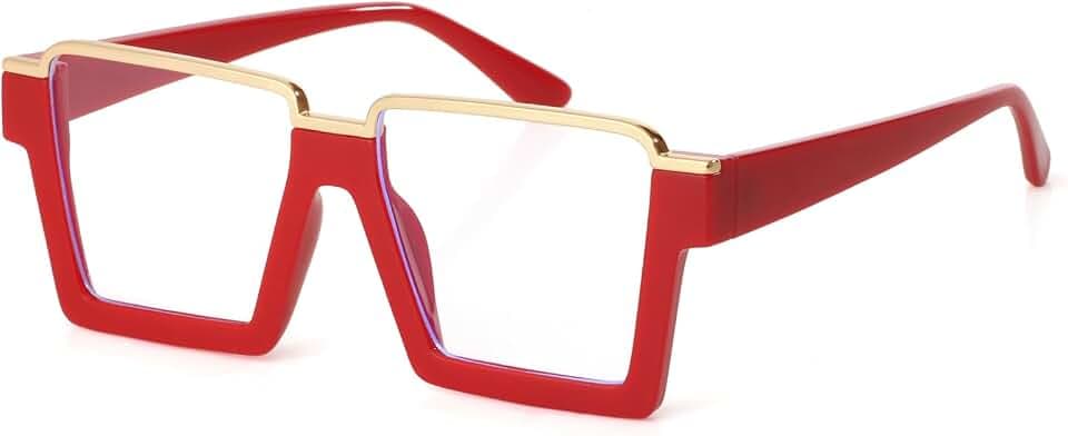 Mirkcittle Oversized Blue Light Blocking Glasses for Women Men Fashion Clear Frame Square Computer Eyeglasses