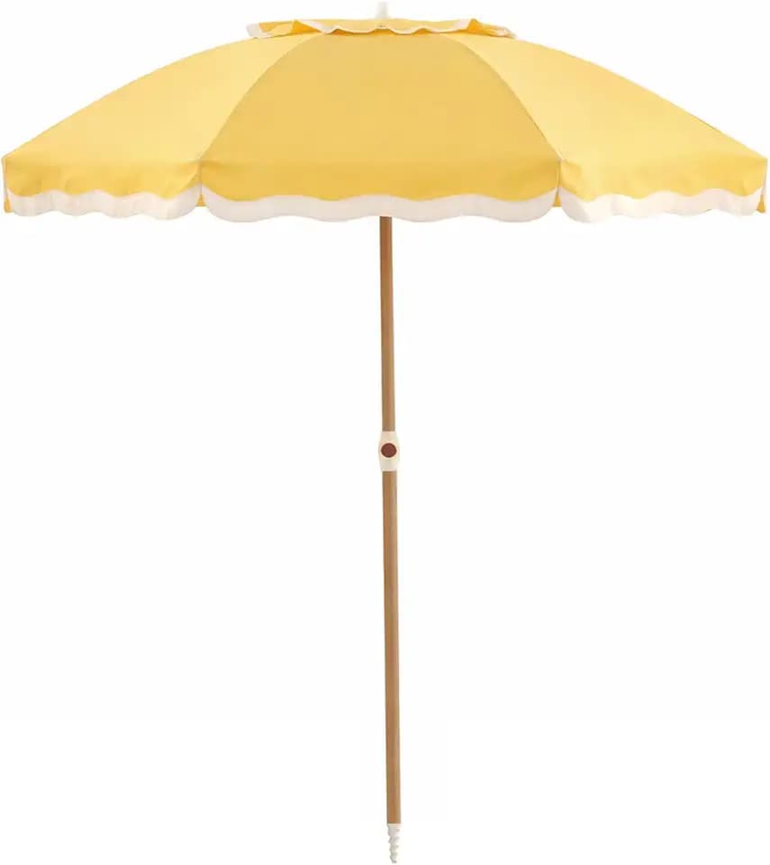 6FT Patio Beach Umbrella, UPF 50+ Sun Shade, Adjustable Tilt