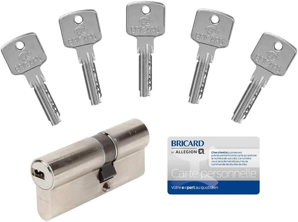 Bricard 15106 Zylinder A6, 30+40, 5 Schlüssel, vernickelt