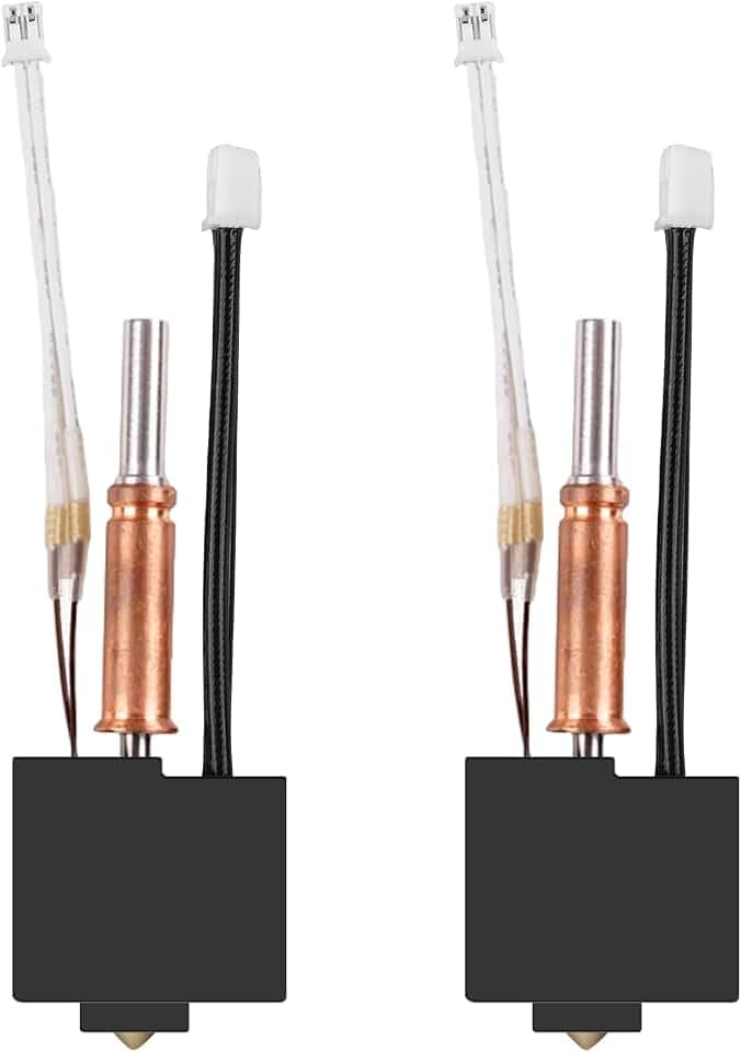2 Stück Hotend-Kit für Anycbic Kobra 3, 0,4 mm Messingdüse Anycubic Kobra 3 Hotend mit 2 Stück, 3D Drucker Extruder V5 J-Head Druckkopf 24V Keramik Heizpatrone Hotend für Kobra 3, Kobra 3 Combo