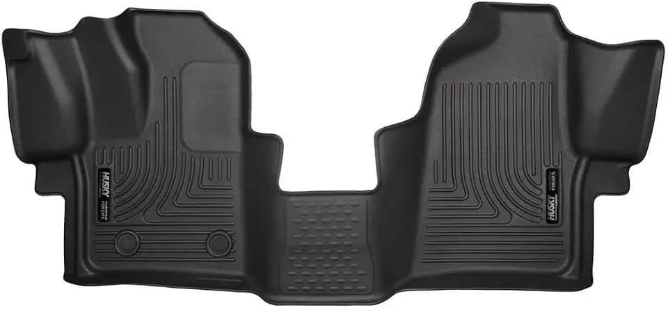 Husky Liners Weatherbeater Floor Mats | Fits 2015 - 2021 Ford Transit 150/250/350/350HD w/Carpet Flooring | Front Row, 2-pc Black - 18771