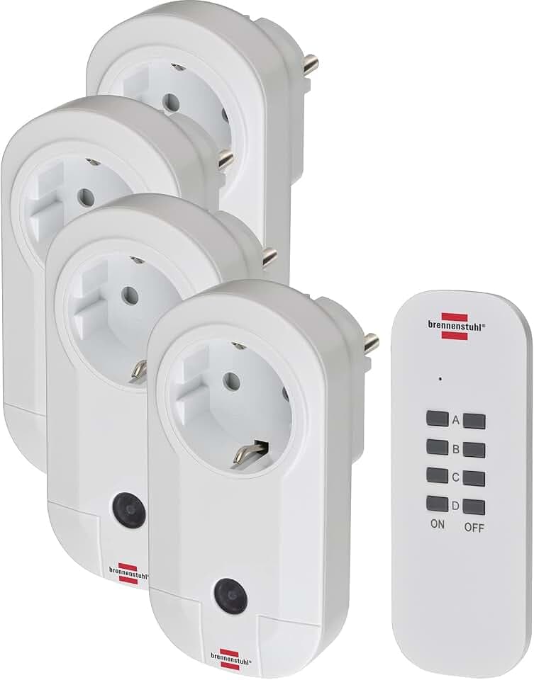 Brennenstuhl Funkschalt-Set RC CE1 4001, 4er Funksteckdosen Set