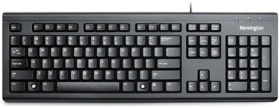 Kensington Wired Valu Keyboard, QWERTY Keyboard,104-Key, Black (K72391WW)