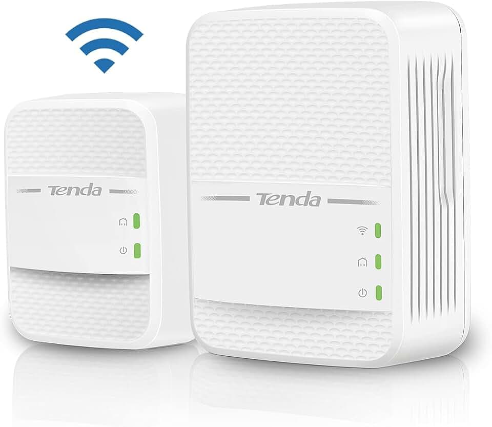 Tenda PH10 Powerline Adapter Kit AV1000 + AC750 WLAN Gigabit Steckdose (1000 Mbit/s LAN+ 750 Mbit/s WiFi, Homeplug AV2, 2 Gigabit Ports, Plug & Play, ideal für Kamera, IPTV, Xbox)