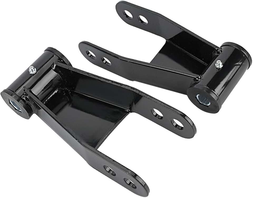 Black 2" Drop Rear Lowering Shackles Kit, Adjustable Shackle Drop Kit Parts Iron Compatible With C10 1973-1987 (2pcs)