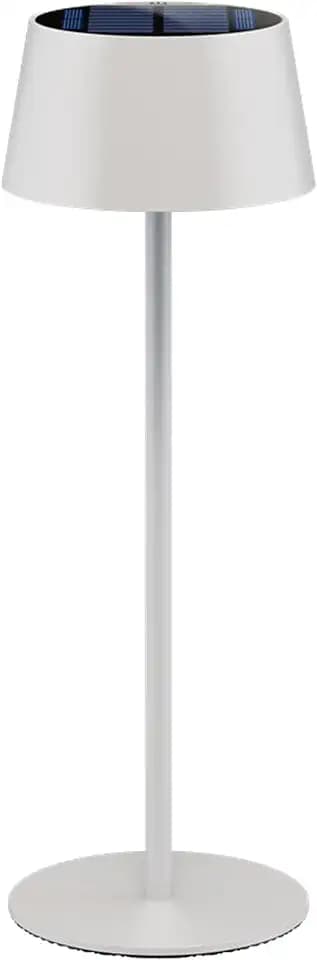 goobay LED Tischleuchte Solar/stufenlos dimmbar mit Touch Steuerung/Kabellose LED Akku Tischlampe für Innen und Außen IP44 / 150lm und 3000K warmweiß, USB-C, Weiß / 73929