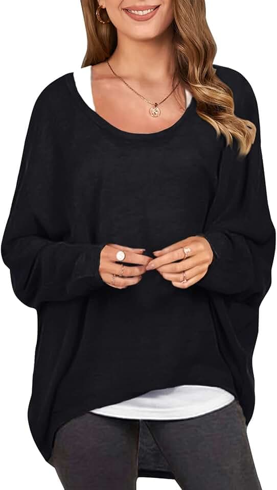 ZANZEA Women's Off the Shoulder Batwing Tops Casual Loose Oversized Tshirts