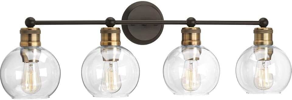 Progress Lighting Hansford 4-Light Bath Vanity Light, Antique Bronze