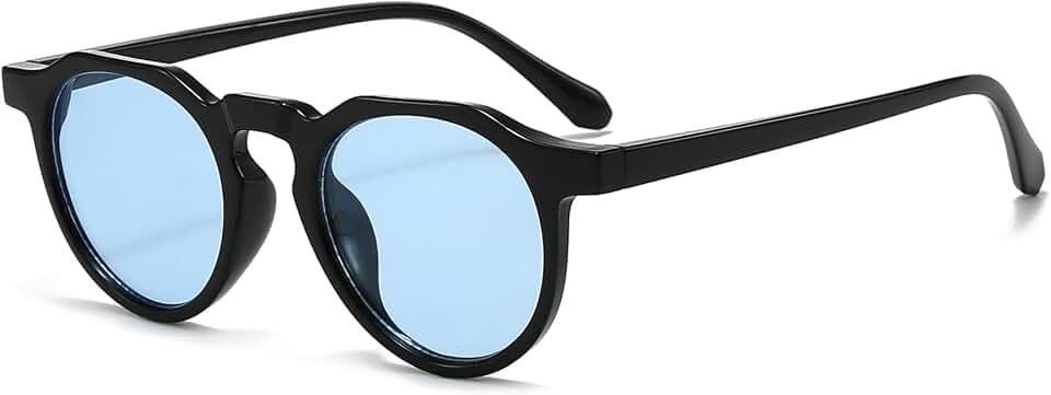 Long Keeper Retro Runde Sonnenbrille Damen Herren Kleine Vintage Getönte Sonnenbrille Rund Nachtfahrbrille Unisex Mode Runde Brille mit UV400 Schutz