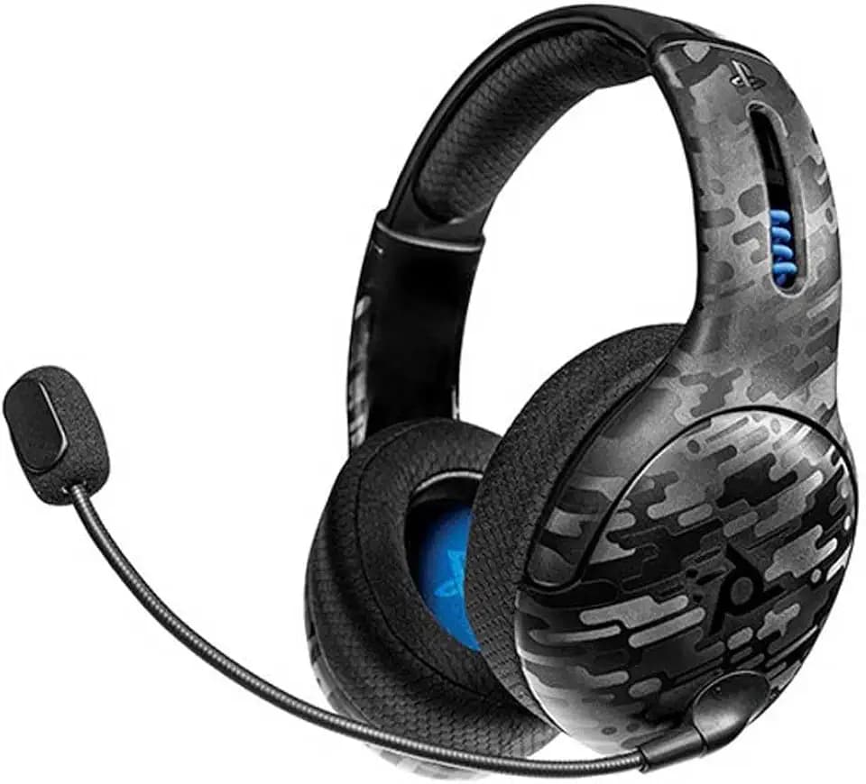 PDP Gaming LVL50 Wireless Kopfhörer mit Mic für or PlayStation, PS4, PS5 - PC, Laptop Compatible - Geräuschunterdrückung Mikrofon, Bass Boost, Soft Comfürt Over Ear Headphones - schwarz camo