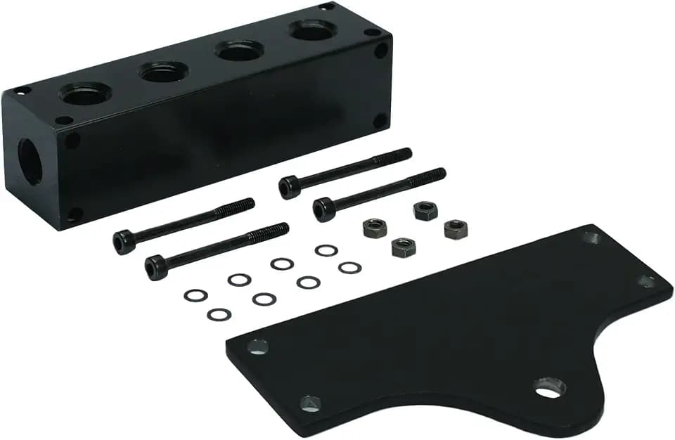 Viair 92820 6 Port Manifold with Mounting Holes, Black