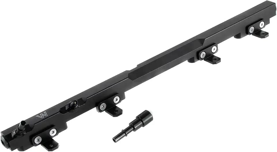 Billet Aluminum Fuel Rail for 1988-2006 Jeep Cherokee XJ Wrangler TJ YJ Pro BLACK 1989 1990 1991 1992 1993 1994 1995 1996 1997 1998 1999 2000 2001 2002 2003 2004 2005 94 95 96 99 02 03 04 05