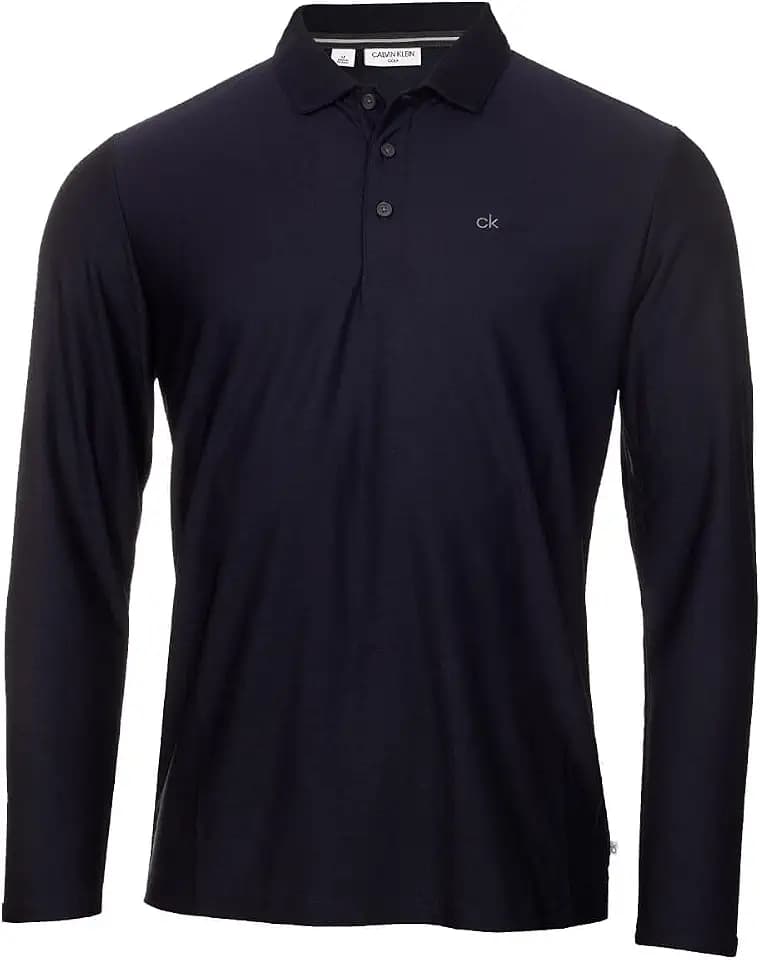 Calvin Klein Herren Langarm Central leicht Golf-Poloshirt