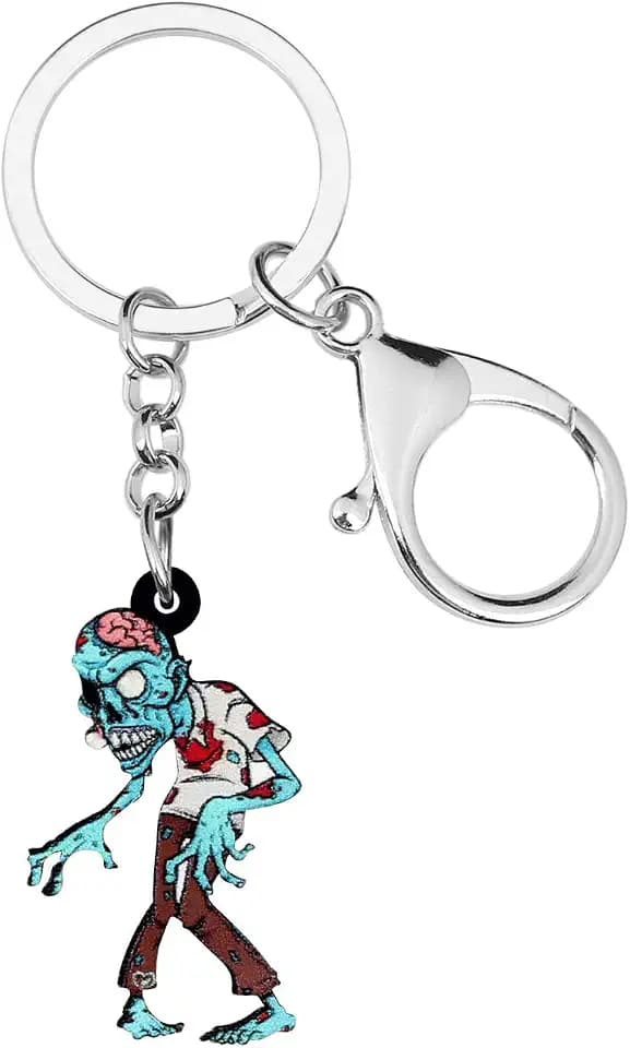 NEWEI Acryl Halloween Horror Schädel Zombie Schlüsselanhänger Voodoo Puppe Schlüsselring Schmuck für Damen Frauen Mädchen Handtasche Autozubehör
