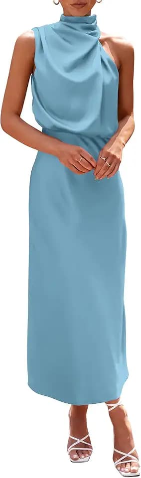 PRETTYGARDEN Women's Summer Satin Maxi Cocktail Dress