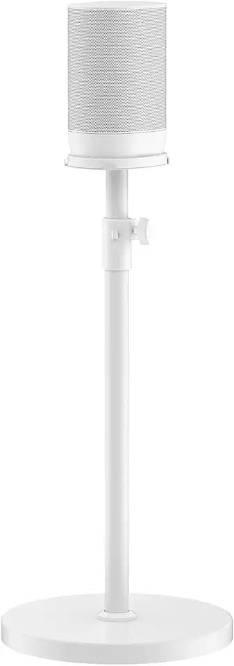 Height-Adjustable Speaker Stand for Sonos Move Stand, Heavy-Duty Floor Stand for Sonos Move & Move 2 with Concealed Power Cord Design, Easy Installation, White