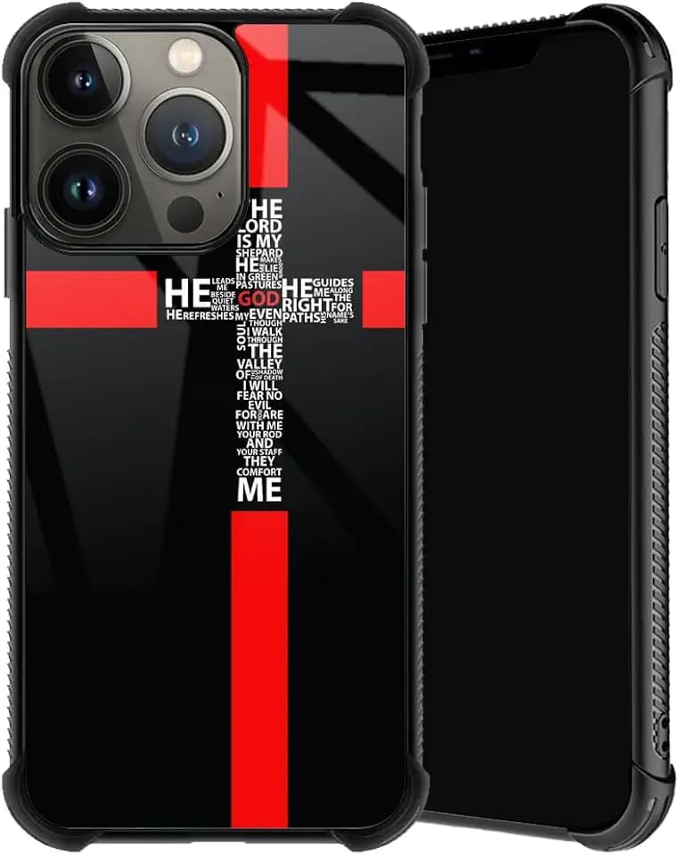 Compatible with iPhone 15 Pro Max Case,God Cross Phone Cover for Men/Women,Soft TPU Anti-Skid Thread and Four Corner Anti-Collision Protection Case Compatible with iPhone 15 Pro Max