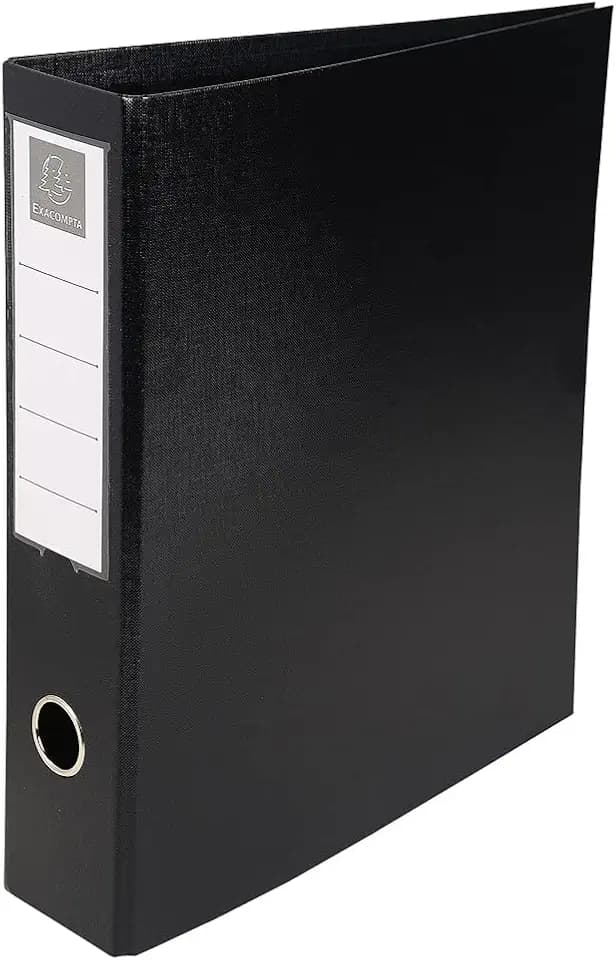 Exacompta 51741E Ringbuch (4 Ringe, Rücken 70mm, kaschierter Karton, PVC, DIN A4) 1 Stück schwarz