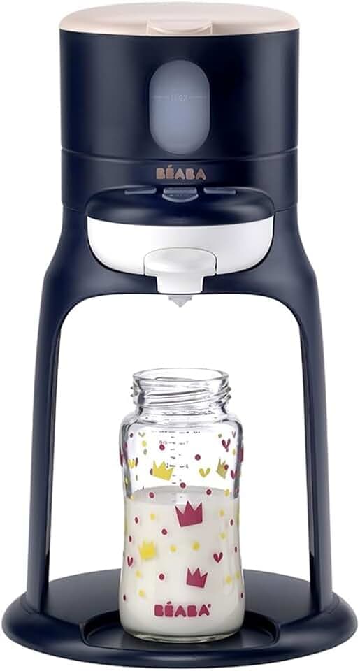 BÉABA, Flaschenbereiter/Wärmer Kleine Töpfe, Wasserspender mit exakter Temperatur, sofort, schnell, Bain Marie-Funktion, 2 Temperaturen, abnehmbarer Flaschenwärmer, Bib'Espresso, Dunkelblau