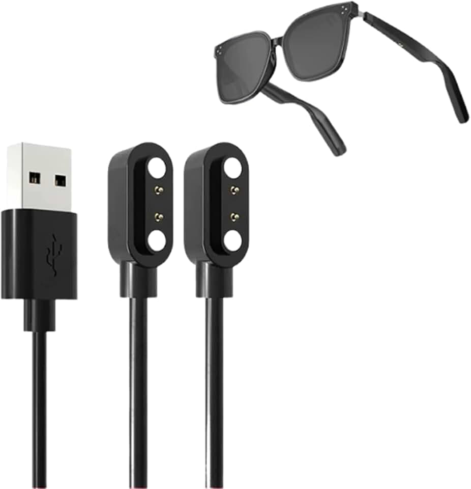 Smart Glasses Charger,1 Pack Compatible with SmartGlasses Charging Cable Magnetic USB Cord(Only Fit Charge Point spacing 2.5mm Glasses)