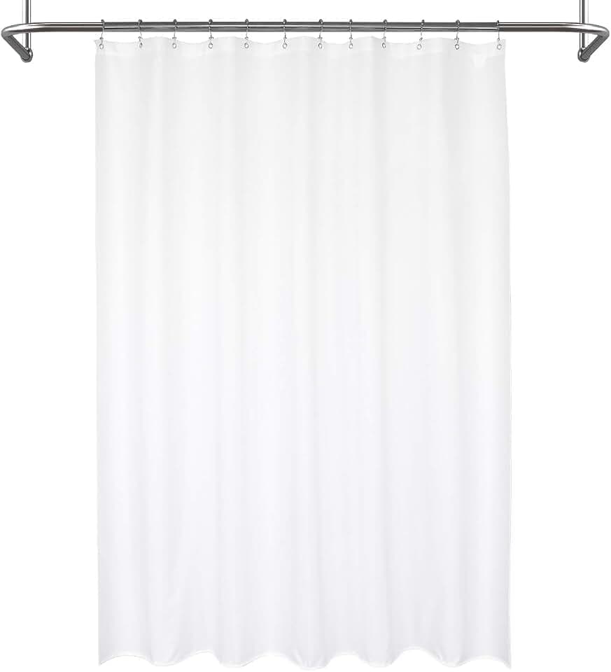 Mrs Awesome Waterproof Fabric Shower Curtain Liner, 72 x 72 inch, White