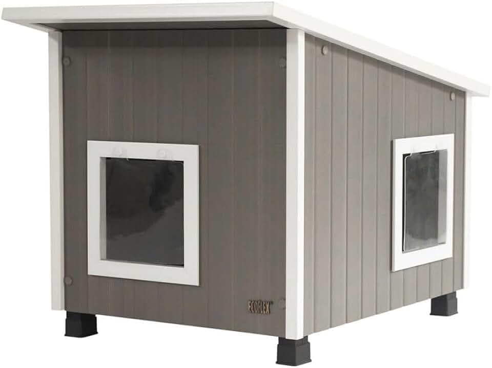 New Age Pet® ECOFLEX® X-Large Albany Outdoor Feral Cat House, Grey