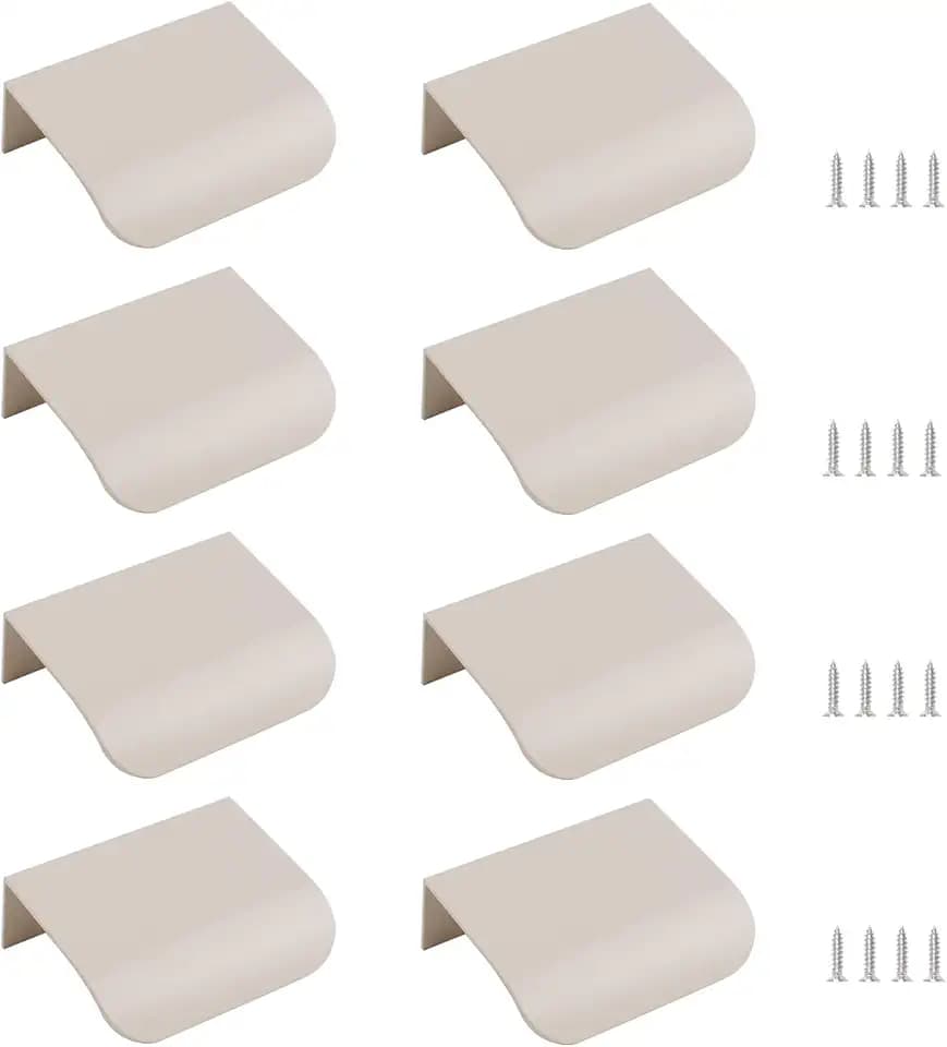 MOROBOR Finger ziehen, 8 Stücke versteckte Hand ziehen modernen Stil Schublade ziehen, Aluminium-Legierung unsichtbar Schrank Schublade, 50mm / Kaschmir Grau