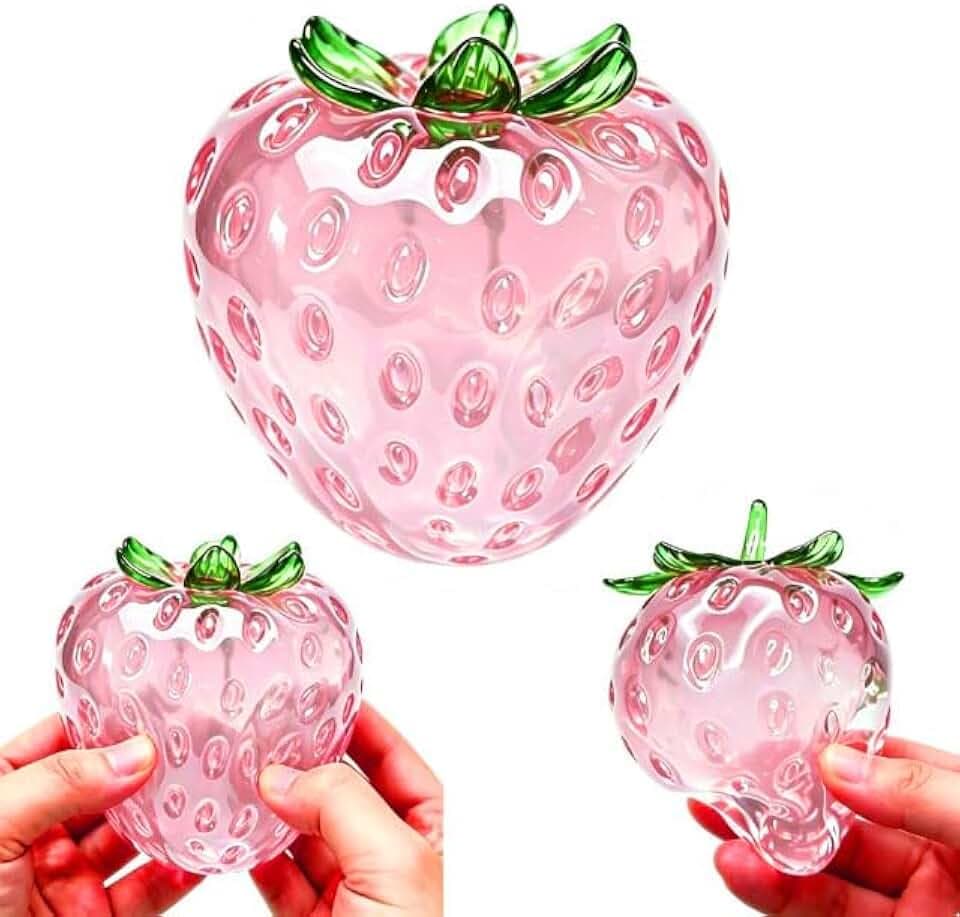 Coconut Oil Strawberry Squishy, Cute Strawberry Squeeze Toys, Non-Rebound Moldable Sensory Fidget Toy, Soft Realistic Fruit Squishy Toy for Kids Adults