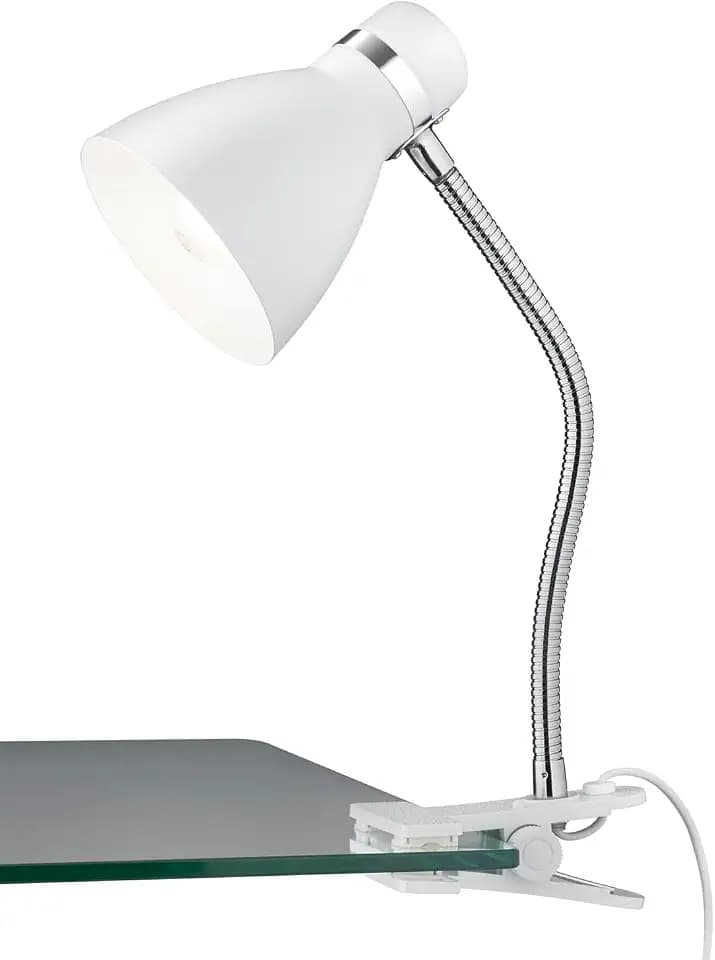 Reality Leuchten Klemmleuchte Harvey R20731231, Metall Weiß matt, exkl. 1x E27, Flexarm