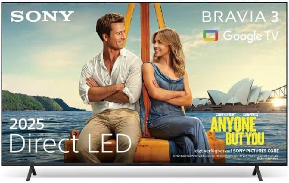 Sony BRAVIA 3 - Direct LED 43 Zoll Fernseher (K43S32), X-Balanced Speaker, Dolby Vision/Atmos, IMAX Enhanced, Google TV (2025), Google Cast, Apple AirPlay 2, Eco Dashboard 2, Game Menu 2, Smart TV