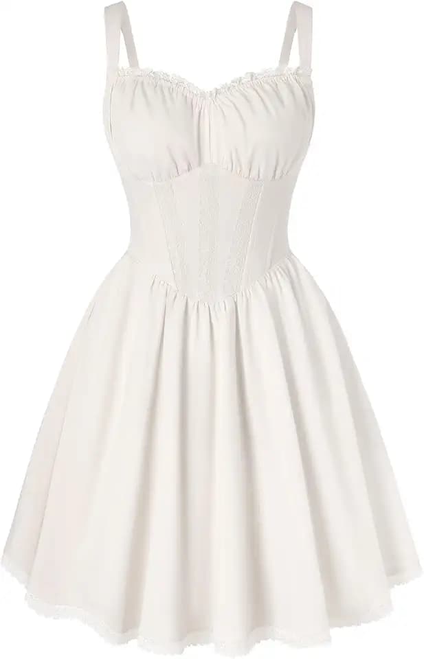 SCARLET DARKNESS Sommerkleid Damen Spaghettiträger Hochzeitsgast Kleid