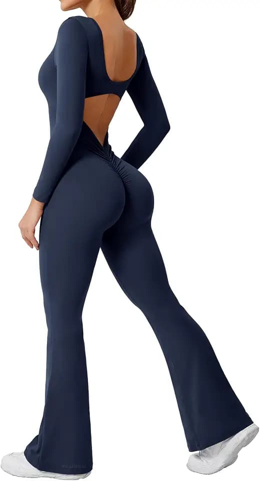 YEOREO CoreFlex Women One Piece Wide Leg Jumpsuits Long Sleeve Romper