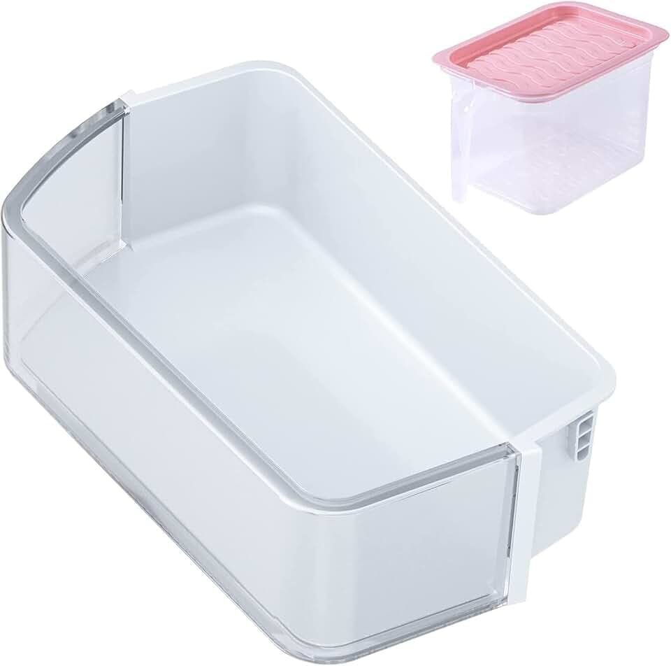 Rimous DA97-12657A Door Bin Refrigerator Door Bin Shelf (Left) Replacement for Samsung Refrigerator DA63-06867 AP5621270 2813223, Come with Food Storage Container