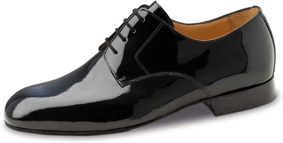 Werner Kern Herren Tanzschuhe Lecce 28040 - Lack Schwarz - Weit - 2 cm Standard Absatz - Made in Italy