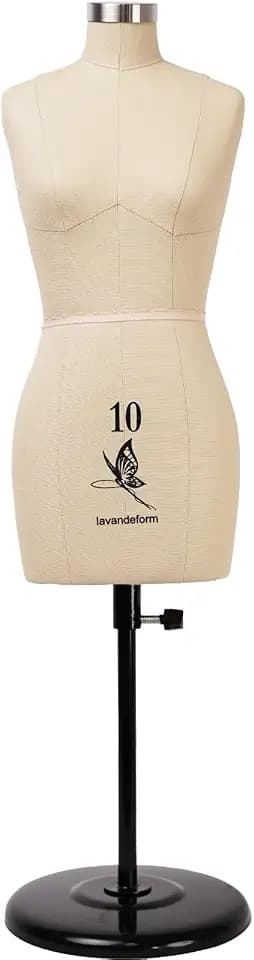 Half Scale Dress Form Pro Size 10 Detailed mini Version of Mannequin（Not Adult Full Size Fully Pinable Dressmaker Dummy.1/2 Female Mannequin for Pattern Making (Beige, 10)